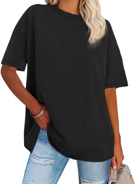ADOREJOY Womens Oversized T-Shirt Summer Short Sleeve Tops Casual Boyfriend Shirt Loose Fit Tees