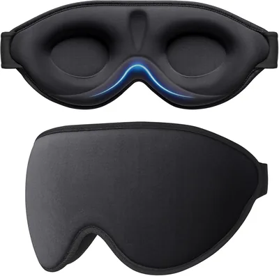Gritin Anti-Light Slaf Mask for Men och Women - Zero Pressure Eye Mask | 3D Ergonomisk Design, Öga Movement och Eyelash Färdig