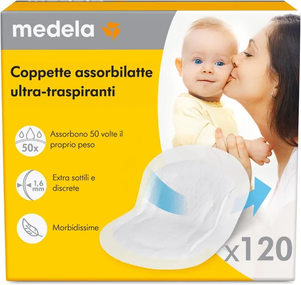 Medela 120 Pack Ultra Breathable Breast Pads Highly Absorbent Discreet Design for Comfortable Use