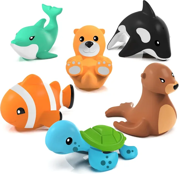 Tub Works Marine Mold Free Bath Toys 6 Pack