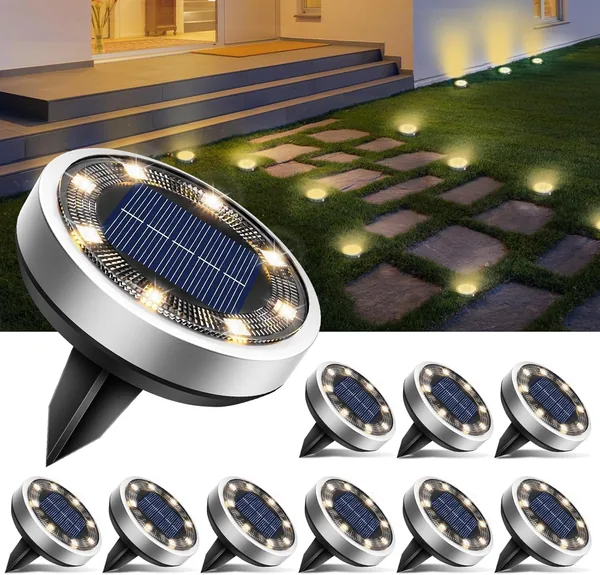 btfarm Pack of 10 Solar Floor Lights Outdoor
