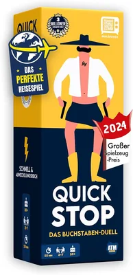 ATM Gaming Quickstop - Der Briefduell - Kartenspiel für Jugendliche und Erwachsene - Schnell und Verrückt - 2-7 Spieler - Kartenspiel