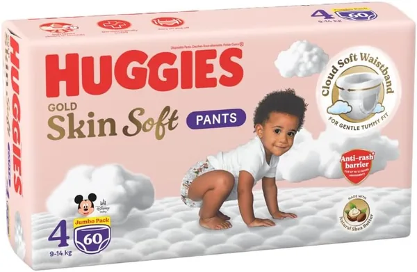 Huggies® Gold Skin Soft Nappy Pants Size 4 (9-14kg) - 60 Packs, 34% Off