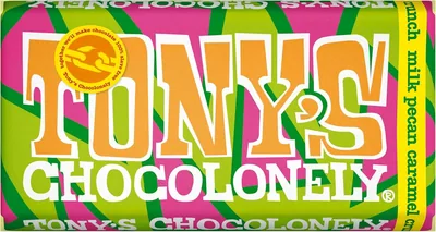 Tony's Chocolonely Milk Chocolate Pecan Crunch Bar 180g