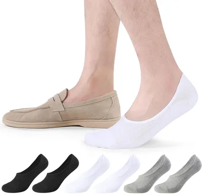 Closemate Onzichtbare Sokken voor Mannen met Anti-Slip Silicone Hakband, 6 Paar | Zacht en Vriendelijk voor de Huid, Licht Ademend, Herstelbaar