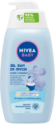 Nivea Baby Żel 2w1 do mycia ciała i włosów, 500 ml z pompką - Najlepszy deal