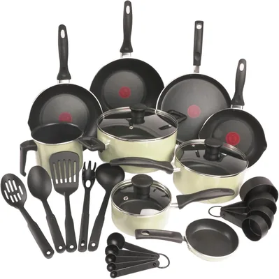 T-fal Batería de Cocina Supercook de 26 piezas, Color Verde Lichen, Antiadherente Titanium, Tecnología Thermo Señal - 53% Off