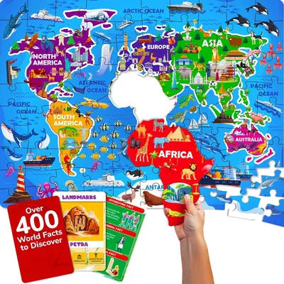 70 Piece World Map Jigsaw Puzzles for Kids - Best Deal