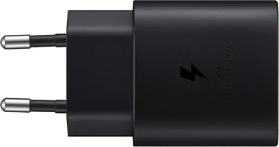 Chargeur USB C Samsung 25W - Adaptateur de recharge ultra-rapide USB C vers USB - Recharge sans fil originale - Noir
