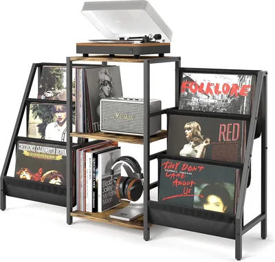 Record Player Stand with Vinyl Storage - Best Deal