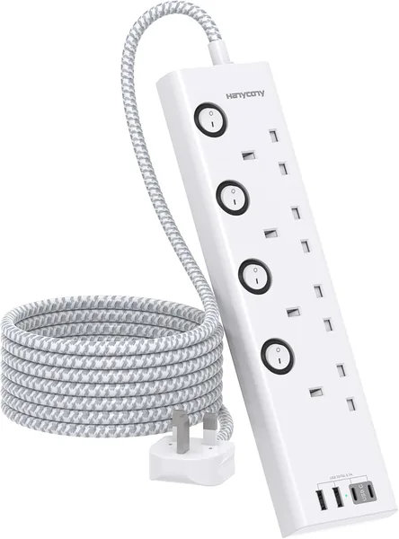 HANYCONY 4 Way Plug Extension Socket