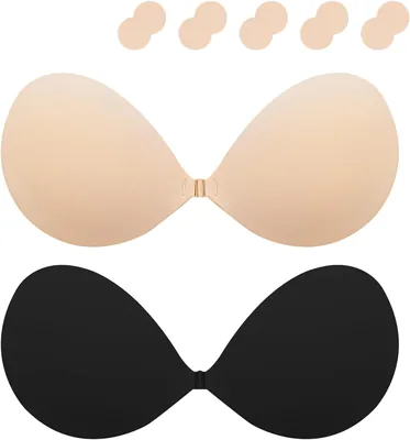 Klebe BH Push up Ohne Träger - Unsichtbarer Trägerloser BH Sticky Bra zum Kleben Rückenfreier Klebe-BHS