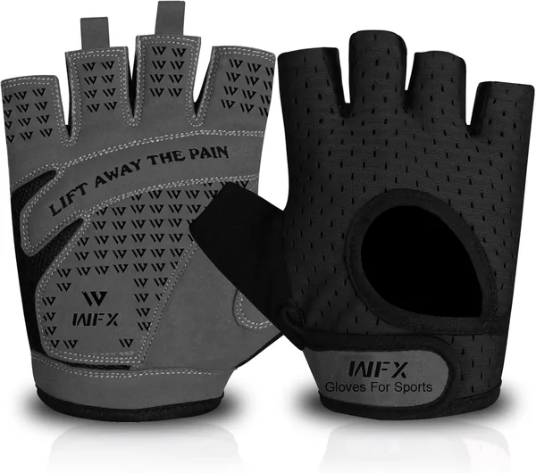 WFX Weight Lifting Gym Gloves Breathable Non-Slip Silicone Padded Elastic Palm Protection Strength Training Equipment