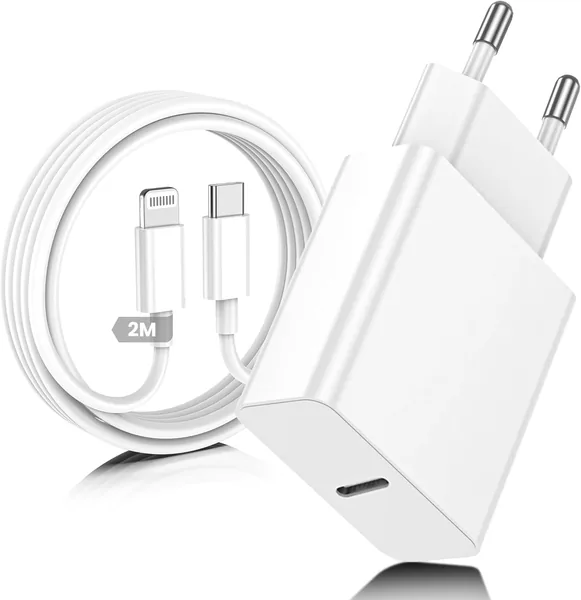 iPhone Charger, USB C Charger Quick Power Supply Socket with Lightning Cable 2M, USB C Charger Plug for Apple iPhone 14/13/12/11/ Pro/iPad Fast Charger Adapter