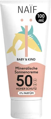 Naïf Protector Solar Mineral para Bebés y Niños - Protección Inmediata - Resistente al Agua - Vegano - Sin Perfume - Factor 27% Off