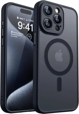 Étui magnétique CANSHN pour iPhone 15 Pro Max 6,7 pouces, compatible MagSafe, protection complète de la caméra, transparent mat