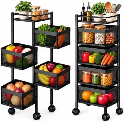 Sulfar 4 Tier Kitchen Trolley with Wheels