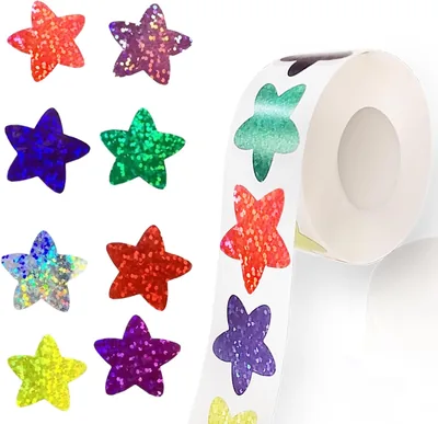 JRONGHE Star Stickers Foil Shiny 500Pcs