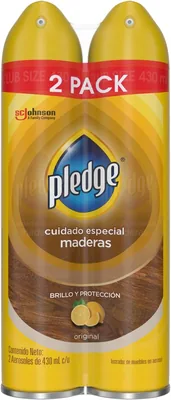 Lustrador de Muebles Pledge Madera en Aerosol, 2x430ml