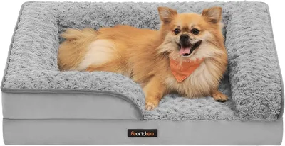 Cama para Perros FEANDREA, Ortopédica con Espuma Corrugada, Rosa, 71 x 58 x 16 cm | Funda Extraíble