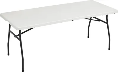 Basics Folding Table - White, Portable Outdoor Picnic Camping Table Best Deal