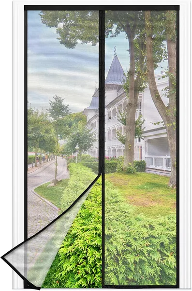 Magnetic Fly Screen Balcony Door, 90 x 210 cm Stronger Magnets