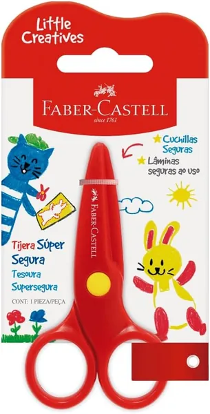Tesoura Little Creatives, Faber-Castell, Supersegura, Sem Ponta, Infantil, Pr-escola, 1 Tesoura