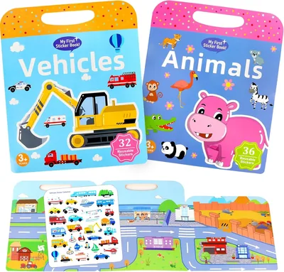 ZCOINS Sticker Book 2 Pack Kids Travel Activity