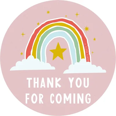 Manta Thank You Party Stickers - 35mm Round