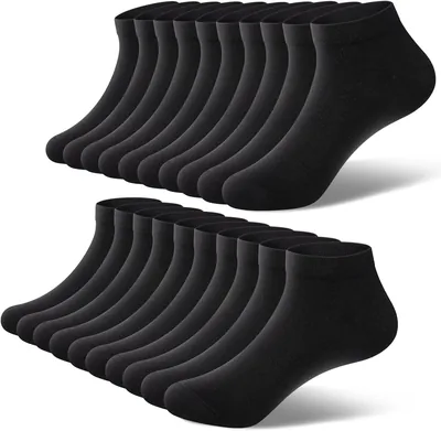 Fitfets Trainer Socken für Männer und Frauen, 10 Paar kurze Socken aus Baumwolle | 80% Baumwolle, Oeko-Tex 100, elastischer Bund, verstärkte Zehen