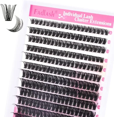 Fadlash Wispy Cluster Lashes DIY Individual Lashes 0.07D Curl 8-16mm 60D Lash Extension Reusable Soft Fluffy Eyelash Extension - Best Deal