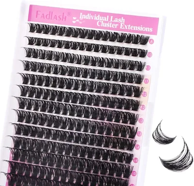 Fadlash Wispy Cluster Wimpers DIY Individueel 0.07D Krul 8-16mm 100D Eyelash Verlengingen Herbruikbaar Zacht Fluwelen
