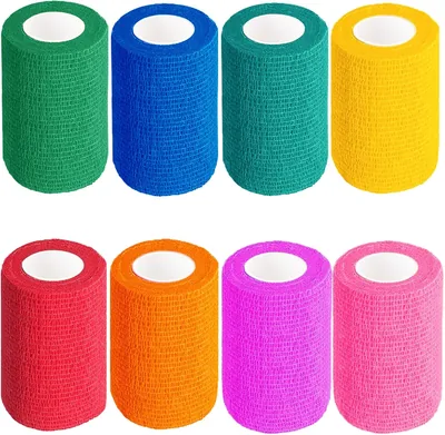 Selbstdichtende Verbandsrolle 8 Rollen 7,5 cm 4,5 m | Elastische Bandage, Fixierungsbandage, Selbstklebend