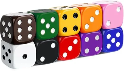 10 Coloured Dice Set Acrylic Game Dice – Best Deal