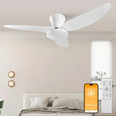 YrgePowk 100 cm Silence Plafond Ventilateur avec Lumière - Télécommande, 60 W Ventilateur Plafond Réversible Moteur DC 6 Vitesses, Timer, Pour Salon