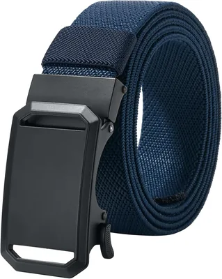 LionVII Ratchet Elastic Stretch Belts - 1 3/8' Slide Belt, Men's Automatic Buckle Dress Belt