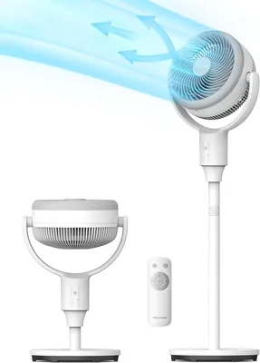 Pelonis Ventilateur Silencieux à Debout 135°+90° avec Tête Vibrante 3D et Télécommande - Meilleur Prix