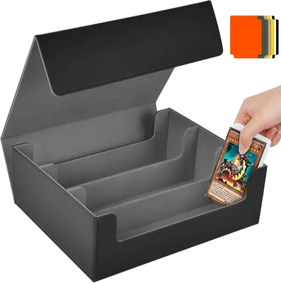Aolso Trading Card Storage Box - 1800+ PU Leder Commander Kaarthoes met 8 kaartdeelers, Magnetische Sluiting