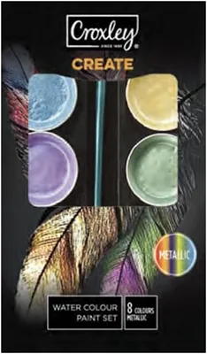 Croxley Metallic Water Colour Paint Set with Brush