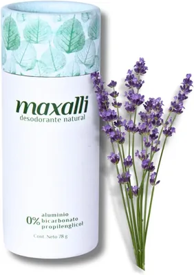 Desodorante Natural MAXALLI Lavanda + Jazmín | Sin Aluminio, Sin Bicarbonato, Vegano | Ph Ácido, Aclarante