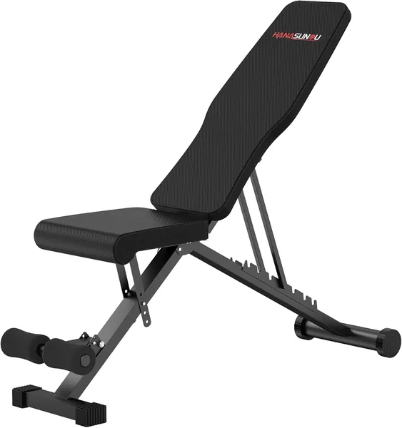 Training Bench, Incline Bench, Dumbbell Bench, Angle Adjustable, Super Easy Assembly, Foldable, Convenient Storage