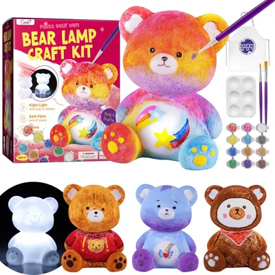 Bear Lamp Painting Kit for Kids - DIY Night Light Craft