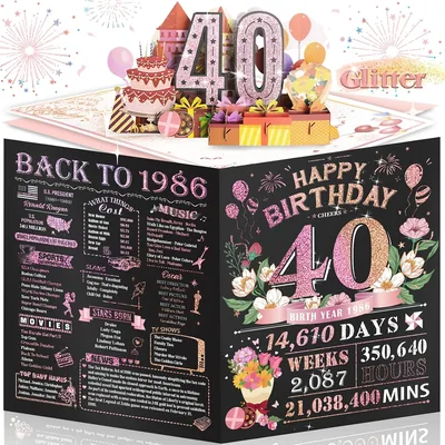 Aiunmiol Jumbo Pop Up 40th Birthday Card - Best Deal