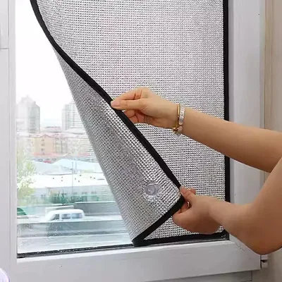 Films réfléchissants au chaleur, feuilles d'aluminium de 8 mm, autocollants pour vitres avec isolation thermique, film anti-lumière noire, protection solaire