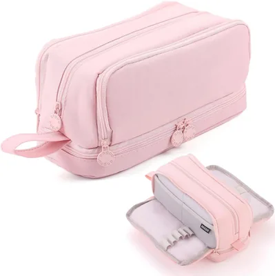 Estuche para Lapices de Gran Capacidad, Lapiceras Escolares Juveniles con 4 Compartimientos, Estuches Escolares de Lona, Organizador de Materiales