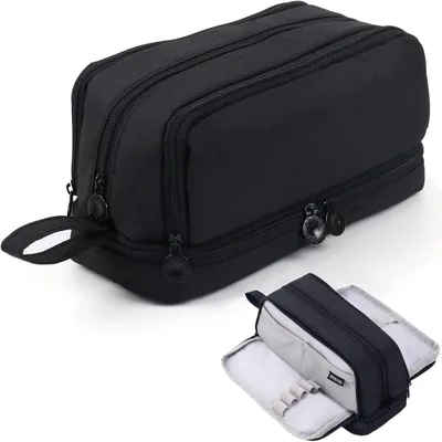 Estuche para Lápices de Gran Capacidad con 4 Compartimentos - Estuches Escolares de Lona, Juveniles