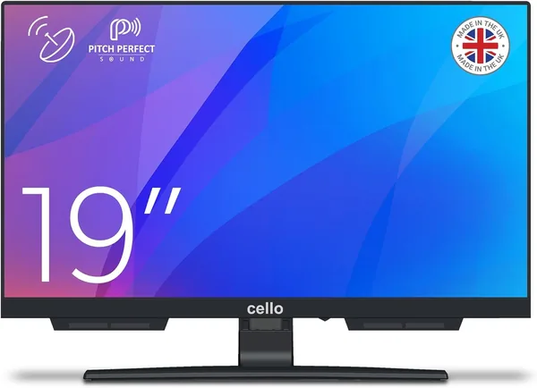 Cello 19 inch LED TV C1924SH with Freeview & Satellite, Easy Setup Mains Powered, Non-Smart, USB Record from Live TV, Frameless Style, Pitch Perfect Sound, Made in the UK