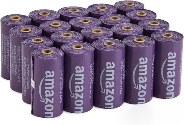 Amazon Basics Premium Lavender Scented Standard Dog Waste Bags (300 Count / 15 Pack)