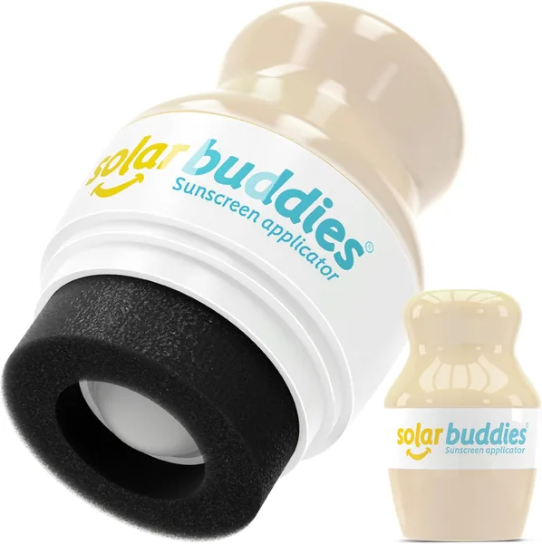 Solar Buddies Sonnencreme-Auftrager - Beige - Refillable Roll-on Schwammaufleger für Sonnencreme, Sonnenlotion & Lotion für Kinder (90% Off)