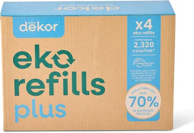 Diaper Dekor EKO Plus Diaper Pail Refills | 4 Pack Best Deal